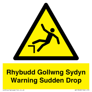 Rhybudd Gollwng Sydyn Warning Sudden Drop